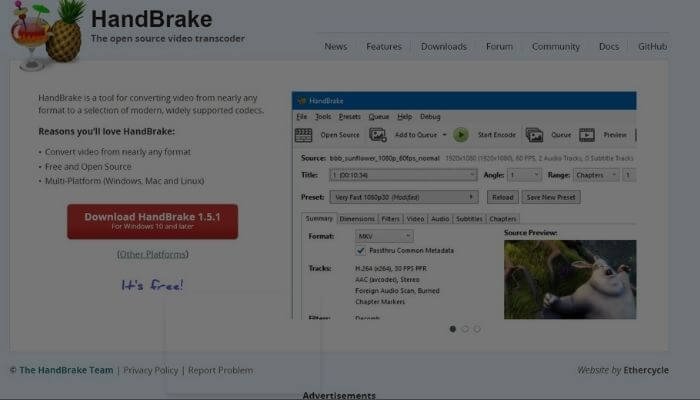HandBrake video converter