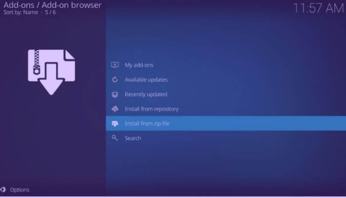 Tap on install from zip file