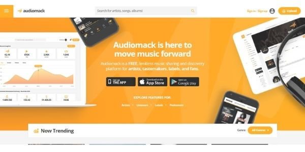 Audiomack Homepage