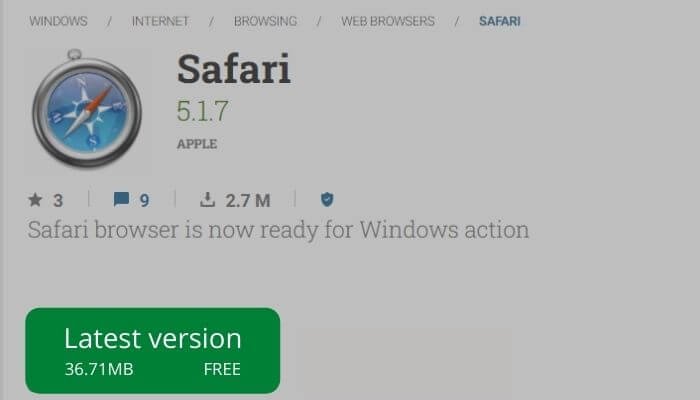 download latest version of safari for windows 7