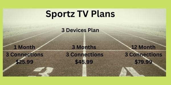 Sportz TV 3 Devices Plan