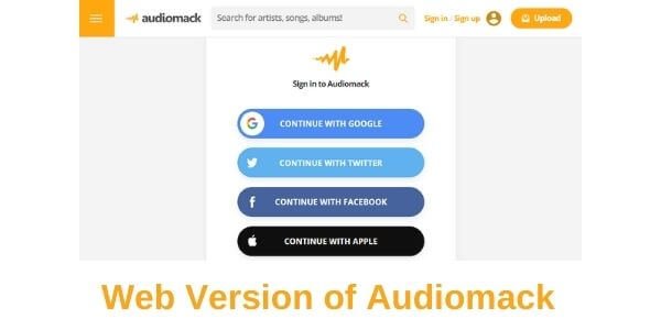 Web Version of Audiomack