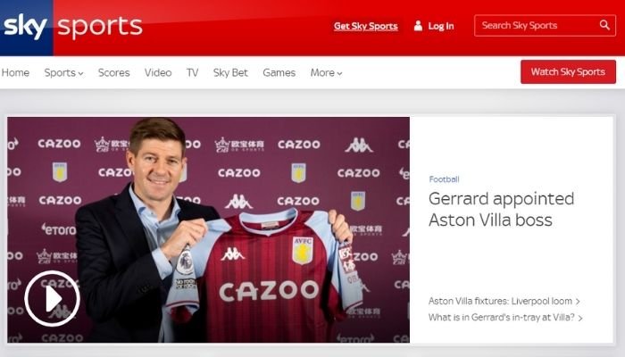 Sky Sports - LIve Streaming website