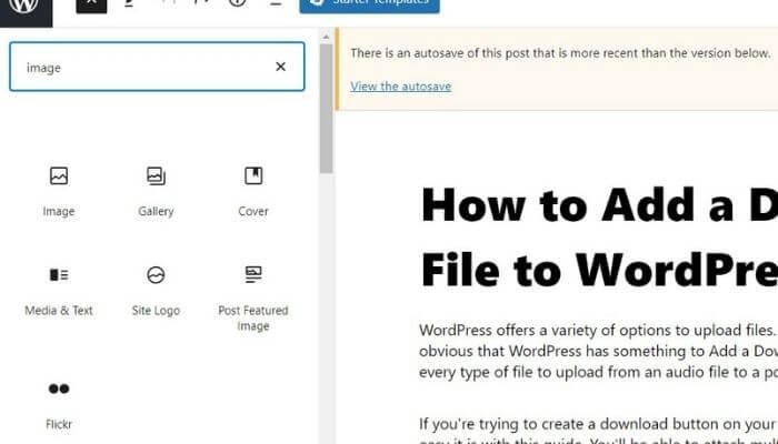 Choosing a media file formet to upload in WordPress