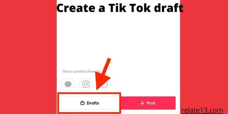 create a TikTok draft