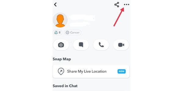 Snapchat menu