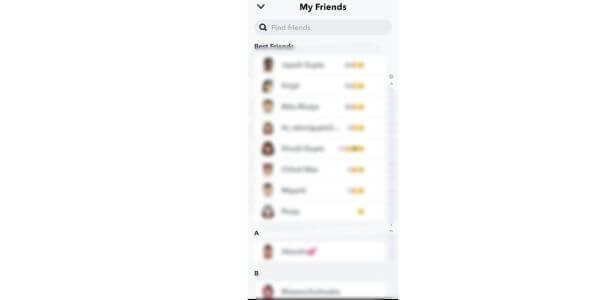 Step involving selecting friend to calculate your friend's snap score