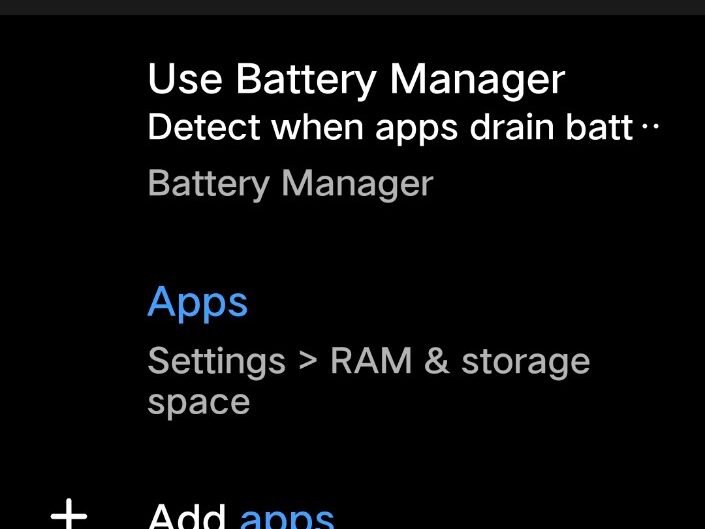 Apps option