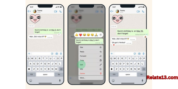Edit messages on whatsapp on iOS